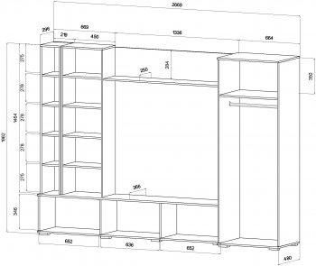 Стенка Леванте вотан/графит (Лин) в Урае - uraj.mebel-e96.ru