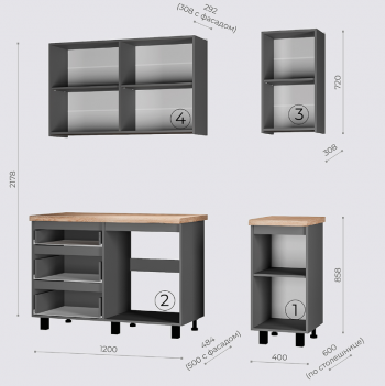 Кухонный гарнитур Асти 1600 мм (БТС) в Урае - uraj.mebel-e96.ru