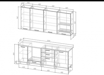 Кухонный гарнитур Санторини 2200 мм, Стол. 26 мм в Урае - uraj.mebel-e96.ru