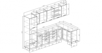 Угловой кухонный гарнитур Крафт 3200*1400 мм Sanvut в Урае - uraj.mebel-e96.ru