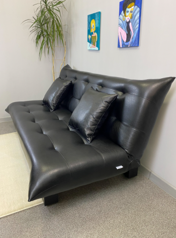 Диван-кровать Поло Стайл экокожа Sunny Black в Урае - uraj.mebel-e96.ru