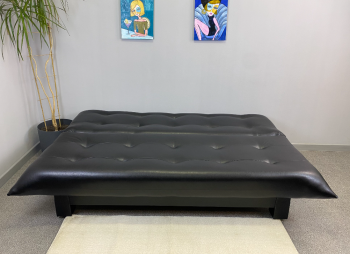 Диван-кровать Поло Стайл экокожа Sunny Black в Урае - uraj.mebel-e96.ru