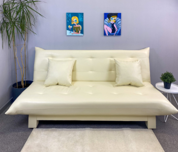 Диван-кровать Поло Стайл экокожа Sunny Cream в Урае - uraj.mebel-e96.ru