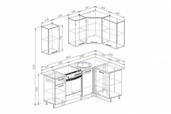 Кухонный гарнитур угловой Латте 2000*1200 мм (Sanvut) в Урае - uraj.mebel-e96.ru