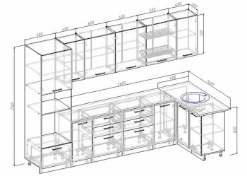 Угловой кухонный гарнитур Пайн 3200х1400 мм в Урае - uraj.mebel-e96.ru