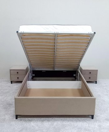 Кровать с подъемным механизмом Мега беж (Лин) в Урае - uraj.mebel-e96.ru