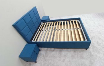 Кровать с подъемным механизмом Мега синий (Лин) в Урае - uraj.mebel-e96.ru