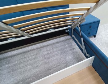 Кровать с подъемным механизмом Мега синий (Лин) в Урае - uraj.mebel-e96.ru