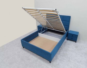 Кровать с подъемным механизмом Мега синий (Лин) в Урае - uraj.mebel-e96.ru