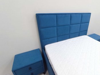 Кровать с подъемным механизмом Мега синий (Лин) в Урае - uraj.mebel-e96.ru