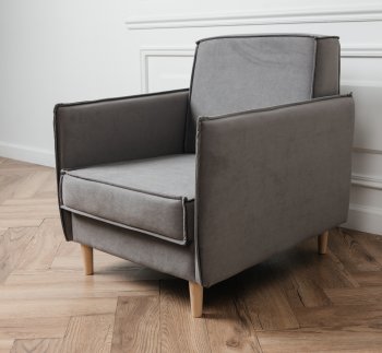 Кресло 831 Серый, велюр (Brendoss) в Урае - uraj.mebel-e96.ru