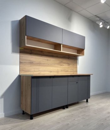 Кухонный гарнитур Монако 2000 мм графит (СВ) в Урае - uraj.mebel-e96.ru