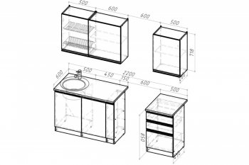 Кухонный гарнитур Адажио стандарт 1600 мм (Герда) в Урае - uraj.mebel-e96.ru