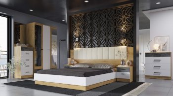 Спальный гарнитур Адель модульный вотан/белый (Эра) в Урае - uraj.mebel-e96.ru