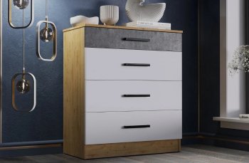 Комод 800-4Я Адель Дуб вотан/Белый (Эра) в Урае - uraj.mebel-e96.ru