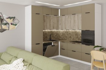 Кухонный гарнитур Альба гранд прайм 2200х2500 мм (Герда) в Урае - uraj.mebel-e96.ru