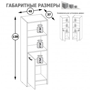 Стеллаж две ниши и дверка Альфа 09.135 солнечный свет в Урае - uraj.mebel-e96.ru