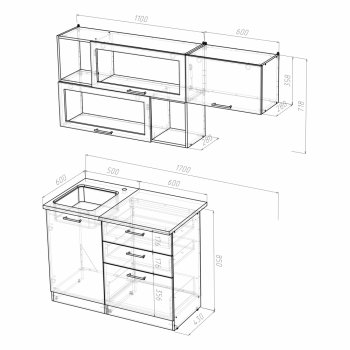 Кухонный гарнитур Алина экстра 1700 мм (Герда) в Урае - uraj.mebel-e96.ru