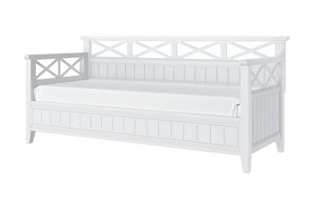 Кровать из массива Амелия белый античный (БМ) в Урае - uraj.mebel-e96.ru