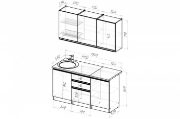 Кухонный гарнитур Амели нормал 1500 мм (Герда) в Урае - uraj.mebel-e96.ru