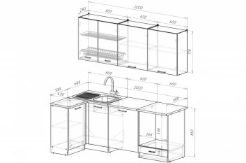 Кухонный гарнитур Антика прайм 1100х2000 мм  (Герда) в Урае - uraj.mebel-e96.ru