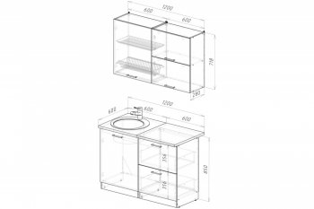 Кухонный гарнитур Антика лайт 1200 мм (Герда) в Урае - uraj.mebel-e96.ru