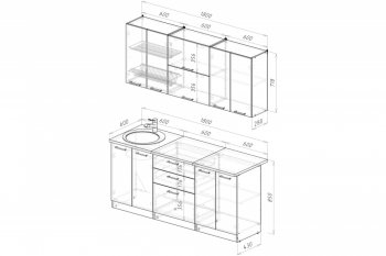 Кухонный гарнитур Антика макси 2 1800 мм (Герда) в Урае - uraj.mebel-e96.ru