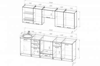 Кухонный гарнитур Антика базис 2400 мм (Герда) в Урае - uraj.mebel-e96.ru