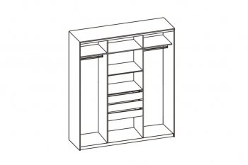 Шкаф-купе 1700 мм 3-х дверный с 1-м зеркалом (арт. 012) бодега (Диал) в Урае - uraj.mebel-e96.ru