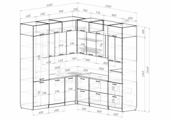 Кухонный гарнитур Асая гранд прайм 2200х2500 мм (Рерда) в Урае - uraj.mebel-e96.ru