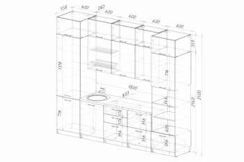 Кухонный гарнитур Асая экстра 3000 мм (герда) в Урае - uraj.mebel-e96.ru