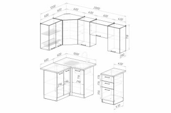 Кухонный гарнитур Асая оптима 5 1200х2000 мм (Герда) в Урае - uraj.mebel-e96.ru