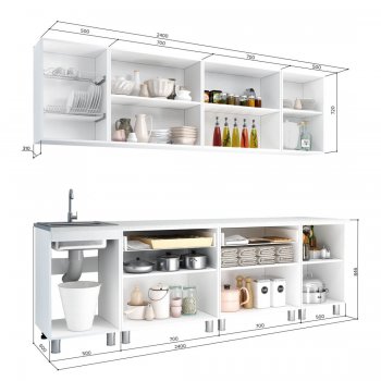 Кухонный гарнитур Айсбери 2400 мм (БТС) в Урае - uraj.mebel-e96.ru