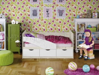 Кровать Бабочки Шарли белый (Миф) в Урае - uraj.mebel-e96.ru