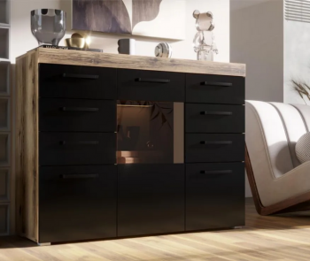 Комод Бастон черный (Эра) в Урае - uraj.mebel-e96.ru