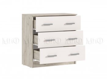 Комод 3 ящика Бася крафт/кашемир (Миф) в Урае - uraj.mebel-e96.ru