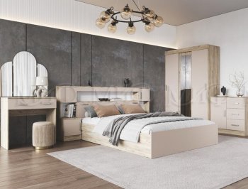 Спальный гарнитур Бася крафт/кашемир (Миф) в Урае - uraj.mebel-e96.ru