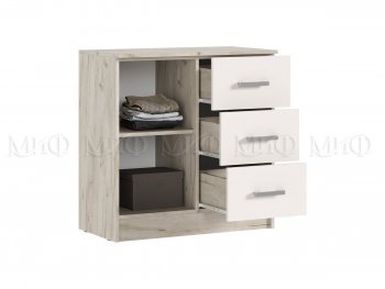 Комод 3 ящика 1 дверь Бася крафт/кашемир (Миф) в Урае - uraj.mebel-e96.ru