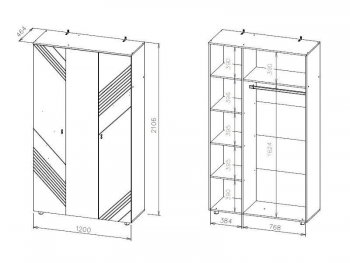 Шкаф 1200 мм трехстворчатый Байкал (СВ) в Урае - uraj.mebel-e96.ru