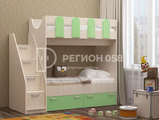 Двухъярусная кровать Бемби-11 МДФ (Регион) в Урае - uraj.mebel-e96.ru