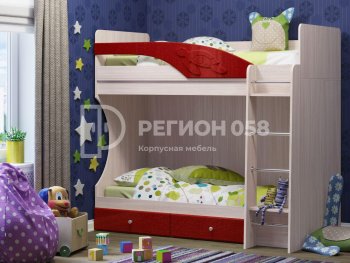 Двухъярусная кровать Бемби МДФ (Регион) в Урае - uraj.mebel-e96.ru