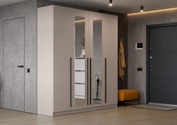 Шкаф 2000 мм Берген ШК-2000 с зеркалом кашемир (ИЦ) в Урае - uraj.mebel-e96.ru