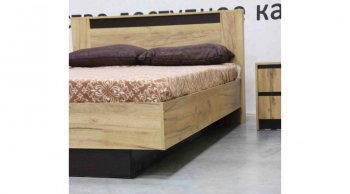 Кровать двуспальная Бостон дуб крафт (Лин) в Урае - uraj.mebel-e96.ru