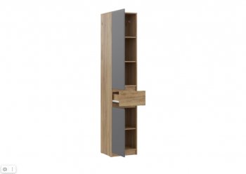 Шкаф (пенал) 400 мм Бостон Лайт ШК-001 серый (Стиль) в Урае - uraj.mebel-e96.ru