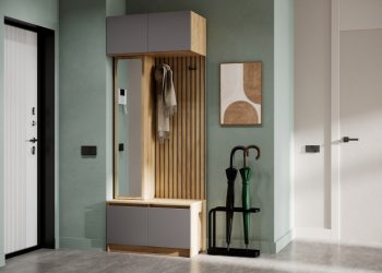 Прихожая Бостон Лайт с антрес. серый (Стиль) в Урае - uraj.mebel-e96.ru