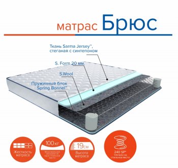 Матрас Брюс h19 в Урае - uraj.mebel-e96.ru