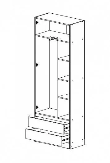 Шкаф 800 мм Челси Color (Миф) в Урае - uraj.mebel-e96.ru