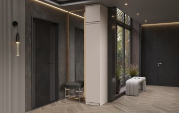 Пенал 400 мм Челси (1 створка) с антресолью, Кашемир (Миф) в Урае - uraj.mebel-e96.ru