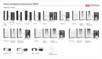 Спальный гарнитур Чикаго модульный, антрацит/белый (Имп) в Урае - uraj.mebel-e96.ru