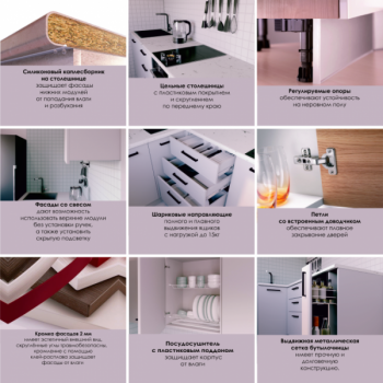 Кухонный гарнитур Ниагара 2200 мм МДФ/ЛДСП (Санвут) в Урае - uraj.mebel-e96.ru